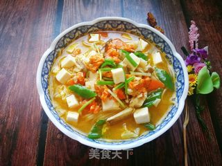 蟹粉豆腐汤捞面的做法步骤：15