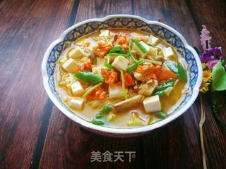 蟹粉豆腐汤捞面的做法步骤:16
