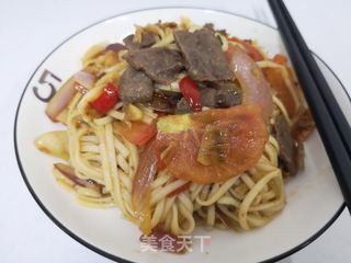 牛肉西红柿炒面的做法步骤:5