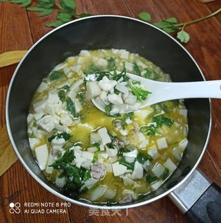 荠菜豆腐山药羹的做法步骤:9