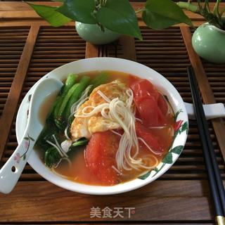 西红柿荷包蛋汤面的做法步骤：8