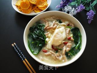 菠菜肉丝汤面的做法步骤:13