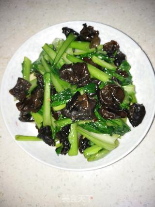 清炒木耳油菜的做法步骤:8