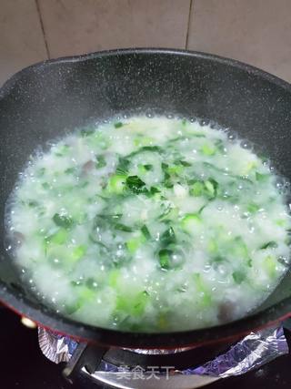 鸭血菜心粥的做法步骤:6