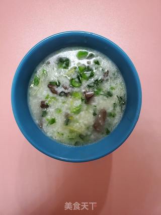 鸭血菜心粥的做法步骤:7