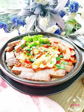牛排煲仔饭的做法步骤:9