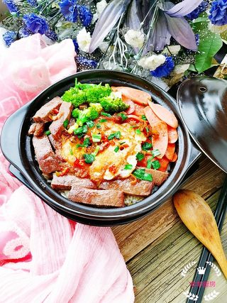 牛排煲仔饭的做法步骤:11