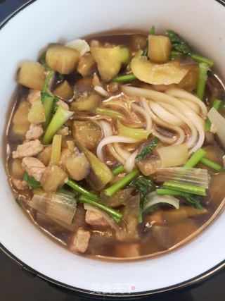 茄子打卤面的做法步骤:12