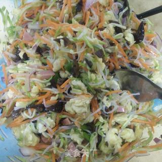 鸡蛋角瓜素蒸饺的做法步骤:4