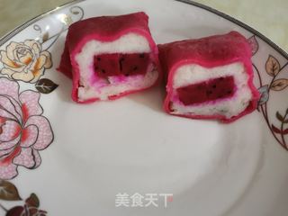 火龙果班戟(不加淡奶油)的做法步骤:7