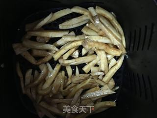 空气炸锅版黑胡椒酱烤杏鲍菇的做法步骤：7