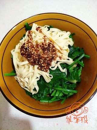 菠菜拌千张的做法步骤:10