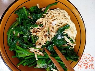 菠菜拌千张的做法步骤:11