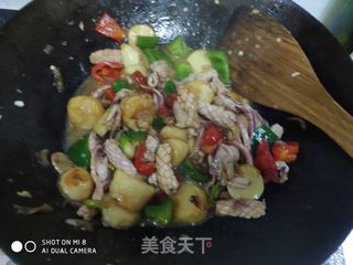 日本豆腐炒鱿鱼的做法步骤：9