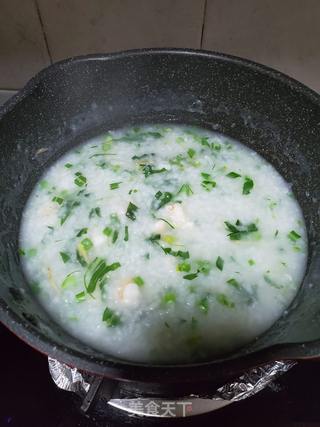 虾仁青菜粥的做法步骤:7