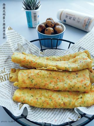 西兰花胡萝卜鸡蛋早餐饼的做法步骤:19