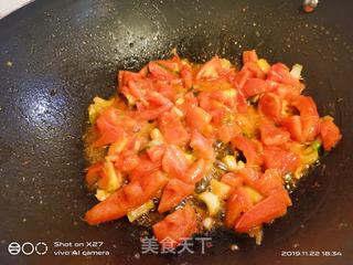 青菜西红柿鸡蛋面的做法步骤:6