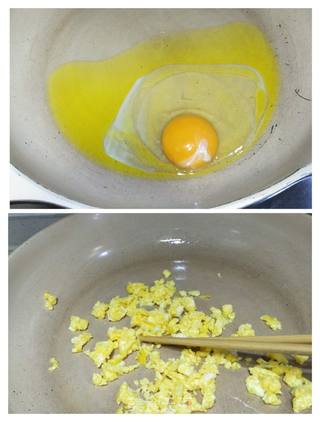 咸菜(梅菜笋丝)炒饭的做法步骤:3