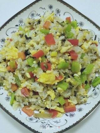 咸菜(梅菜笋丝)炒饭的做法步骤:6