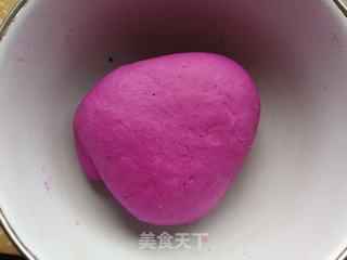 双色火龙果心形馒头的做法步骤：3