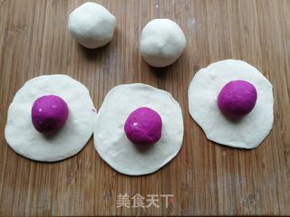 双色火龙果心形馒头的做法步骤:8