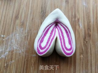 双色火龙果心形馒头的做法步骤：13