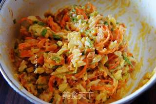 白米饭蔬菜饼的做法步骤:6