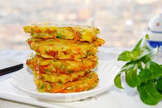 白米饭蔬菜饼的做法步骤:9