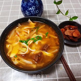 白菜牛肉酸汤面的做法步骤:10