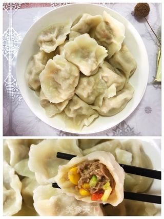 牛肉玉米蔬菜馅饺子的做法步骤：6