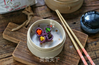 紫薯四色蒸饺的做法步骤:8