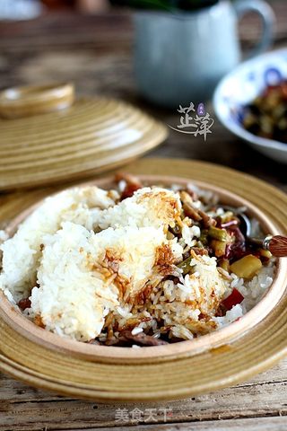 酸豆角鸭米煲仔饭的做法步骤:17