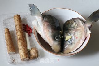 砂锅山药鱼头汤的做法步骤：3