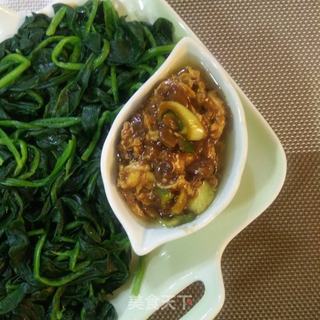 菠菜沾酱的做法步骤：5