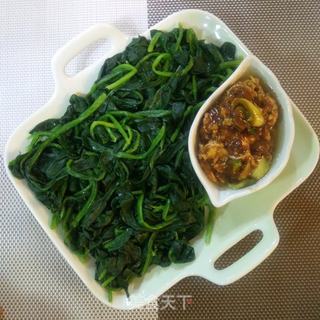 菠菜沾酱的做法步骤：7