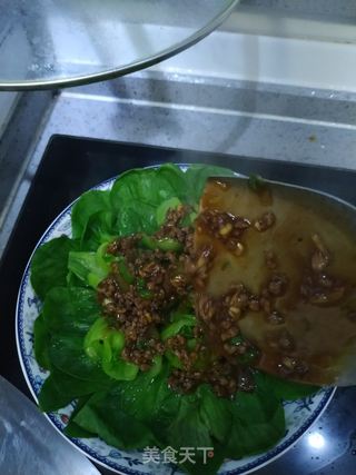 肉末青菜的做法步骤:7
