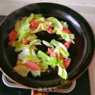 鸡蛋火腿炒面的做法步骤:8