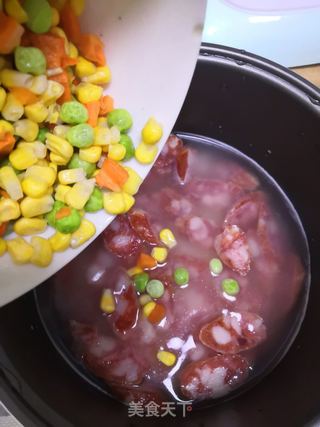 香肠蔬菜焖饭的做法步骤:7