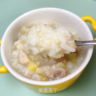 鸡肉栗子双米粥的做法步骤:8