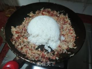萝卜干炒饭的做法步骤:7