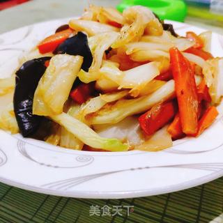手撕白菜炒木耳的做法步骤:7