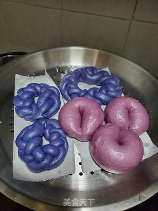 紫色甜甜圈馒头的做法步骤:6