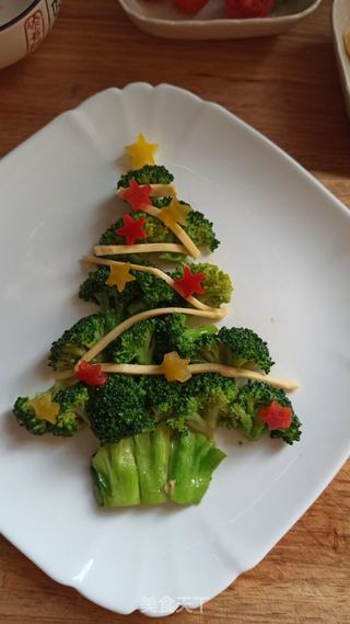 蒜香西兰花圣诞树的做法步骤:9