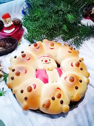 麋鹿花环面包的做法步骤:22