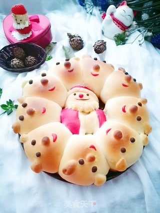 麋鹿花环面包的做法步骤:24