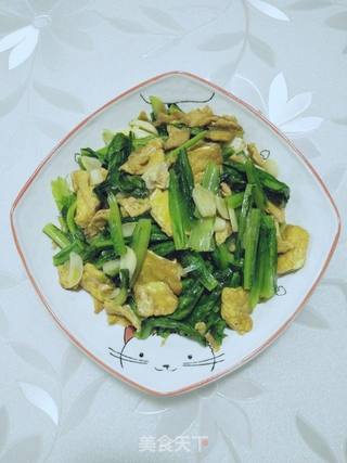 油麦菜炒鸡蛋的做法步骤:6