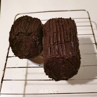 树桩蛋糕卷的做法步骤:19