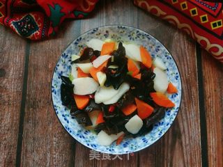 山药胡萝卜炒木耳的做法步骤:10