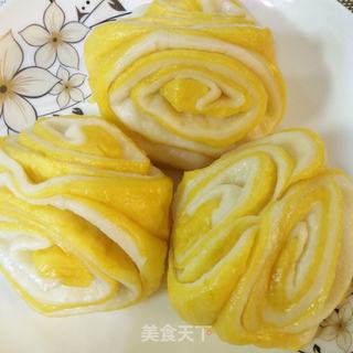 双色蝴蝶花卷的做法步骤:14