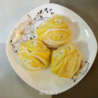 双色蝴蝶花卷的做法步骤:15